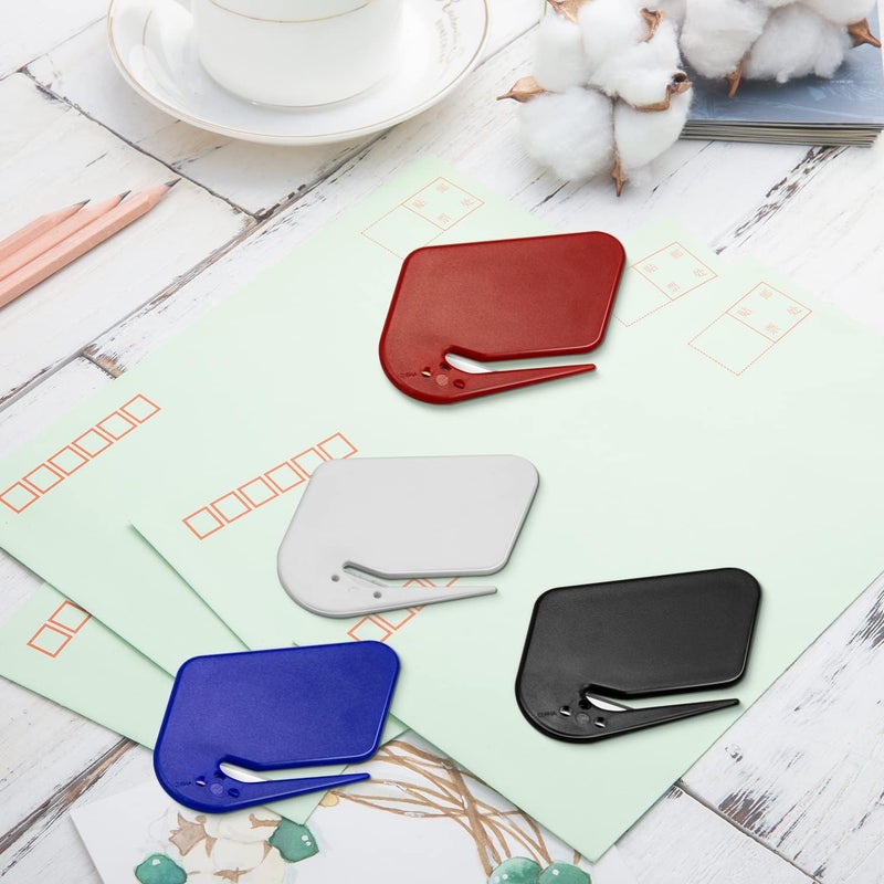 Arbootjin Letter Opener Envelope Slitter 4 Pack Letter Openers Plastic with Blade Envelope Opener Mail Opener for Envelope,Package,Paper Cut,Safe Letter Opener - Image 5
